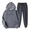 Tracksuits masculinos manga longa calças com capuz conjunto para mulheres sweatpants homens elegantes unisex esportes jogging terno com desgaste