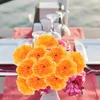 زهور زخرفية 50 PCS هدية زهرة هدية مصطنعة MARIGOLD منزل الزفاف ديكور زخرفة الحفلات DIY جارلاند صنع تخطيط مشهد مزيف