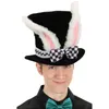 Chapeaux de fête Jour de Pâques Lapin Blanc Chapeau Haut-de-Forme Alice Wonderland Cosplay Lapin Bowler Hommes Femmes Mars Lièvre Costume Accessoire Topper Avec Oreilles 231026