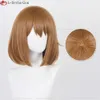 Disfraces de catsuit K-ON Cosplay 33cm marrón Hirasawa Yui pelucas de Anime horquillas fiesta de pelo resistente al calor + gorro de peluca