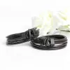 Top 2019 Fashion Hook Leather Bracelets For Men Popular Boys Knight Courage Bandage Charm Black Anchor Bracelets X0706333C