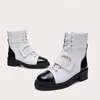 Nouvelles femmes marque botte de luxe designer classique diamant treillis lettre chaîne Martin bottes en cuir de vache supérieure en peau de mouton pieds rembourrés semelle épaisse anti diapositives dames chaussons