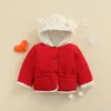 Giacche Citgee Cappotto autunnale con cappuccio Bambini Ragazzi Ragazze Giacca abbottonata a maniche lunghe Beige Rosso Abbigliamento