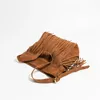 Evening Bags Summer Bohemian Fringe Bag For Girls Suede Vintage Spice Shoulder Crossbody Soild Color Travel Purse And Handbags Bolsas