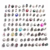 Lot de 100 pièces de strass colorés, mélange de styles, perles en métal à grand trou, breloques en verre de cristal, adaptées au bracelet européen DIY, bijou 222T