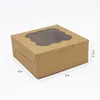 Gift Wrap 5Pcs White Bakery Boxes With Window Cookie Kraft Paper Box For Pastries Cookies Pie Donuts Macaron