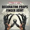 1 par de luvas de dedo articuladas, decoração de halloween, flexível, engraçado, brinquedo flexível, fantasia de festa, garra fantasma, adereços, modelo de mão