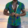 Camicie casual da uomo Camicia estiva Stampe grafiche hawaiane Foglie Couverture YDaily Vacanze Maniche corte Abbottonatura Stampa Abbigliamento