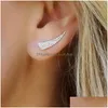 Stud Punk Trendy Cristal Strass Couteau En Forme De Boucles D'oreilles Pour Femmes Simple Métal Géométrique Spike Or Sier Plaqué Mode Drop Livrer Dh5GH