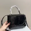 Sacs à main en cuir véritable pour femmes, sac à main sous les bras, fourre-tout de styliste, bandoulière SoftHobo, pochettes en cuir verni classique grande lettre couleur pure