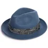 Breite Krempe Hüte Eimer Herren Hut Winter Warme Reine Wolle Top Vintage Fedora Frauen Herbst Gentleman Anglish Ribbon Jazz LM09 231027