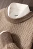 Кашемировый мужской свитер с круглым вырезом, толстые свитера, свободные повседневные шерстяные вязки