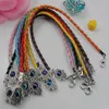 Whole - 100Pcs Mixed Leatheroid Braided Fatima Hand Kabbalah Hamsa Evil Eye Charms Bracelets3174