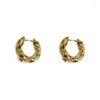 Brincos de argola ZG clássico fivela de orelha de aço inoxidável para mulheres na moda cor dourada pequeno grande círculo acessórios de joias