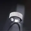 Ins Top Sell Wedding Rings Luxury Jewelry 18Kホワイトゴールドフィル5AキュービックジルコンサファイアCZダイヤモンドジェムストーンパーティーの女性ETERNITY E327Z