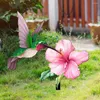 Decoraciones de jardín, letrero decorativo útil, estaca de tierra sin decoloración, arte de patio antigrietas, flor de colibrí