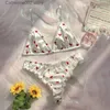 Set di reggiseni morbido setoso reggiseno in raso mutandine Set sexy amore a forma di cuore lingerie bikini mutandine pigiama set carino morbido cinturino liscio indumenti da letto T231027