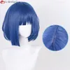 Costumes Catsuit de haute qualité Yamada Ryo Cosplay Anime Bocchi the Rock 30 cm bleu gris cheveux résistant à la chaleur femmes fille perruques de fête + bonnet de perruque