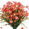 Fleurs décoratives, 8 lots, marguerite artificielle, mamans, pour l'extérieur, pour la décoration, ne se décolore pas, Faux plastique, œillets d'automne frais