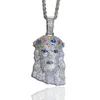 Chains Hip Hop Jewelry Iced Out Zircon Silver Plated Big Jesus Piece Pendant Necklace For Men Women