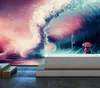 Wallpapers CJSIR HD Naked Sea Waves Couple Living Room Walls Custom Large Mural Green Silk Cloth Wallpaper Papel De Parede Para Quarto