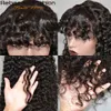 합성 가발 Jerry Curly Short Pixie Bob Cut Human Hair with Bangs Remy for Black Women Full Machine Made Wig #1B99J 231027