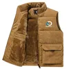 Vestes pour hommes hiver mode laine gilet Discovery Channel mâle velours côtelé coton rembourré gilets manteaux hommes fermeture éclair sans manches 231027