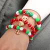 Braccialetti con ciondoli Perline elastiche della Boemia per le donne Set di braccialetti impilabili multistrato di Natale Set di gioielli multicolori per ragazze 231027