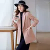 Kombinezony damskie Kurtki jesienne zima 2023 Różowy czarny khaki zwykłe płaszcze biuro damskie koreańskie moda szczupła formalna maryna