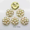 50pcs 22 mm okrągłe kryminanie Pearl Button Wedding Dekoracja ślubna