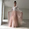 Robes de piste accrocheur Champagne longue mariée Tulle jupes fermeture éclair asymétrique maille Tulle longues femmes jupes demoiselle d'honneur Tulle jupe T231027