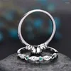 Cluster Ringen 2023 925 Sterling Zilver Ingelegd Emerald Zirkoon Ring Vrouwelijke Kerst Valentijnsdag Hoge Sieraden Gift Groothandel