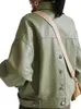 Couro feminino falso couro ftlzz primavera outono verde falso jaquetas de couro casual feminino curto vintage solto pu jaquetas feminino preto vermelho casacos de couro 231026