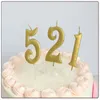 Festive Supplies 5.5cm Digital Candle 10pcs Cake Happy Birthday Party Golden Number