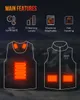 Outdoor USB Infrared Heating Vest Jacket Men Women Winter Electric Thermal Clothing Waistcoat For Sports Hiking With Hat