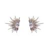 Stud Silver Color Big Plant Luxury Earrings With Bling Zircon Stone For Women Fashion Jewelry Korean Earring Gift 231025