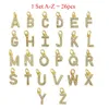 Collares colgantes 1 juego 26 Uds AZ diy dijes de letras al por mayor nombre inicial Cubic Zirconia joyería colgantes para collar pulsera haciendo encontrar 231026