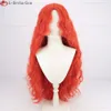 Catsuit Costumes Game Elden Ring Malenia Cosplay 100 cm de long Orange rouge cheveux bouclés résistant à la chaleur synthétique Halloween fête perruques + bonnet de perruque