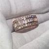 Choucong completo 15ct diamante rosa ouro 925 prata esterlina noivado anel de banda de casamento para mulher gift175i
