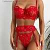 Sexig uppsättning sexig sensuell underkläderuppsättning kvinna blommor broderier underwire erotiska underkläder korta hudvårdssatsar röda trosor uppsättningar t231027