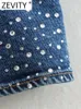 Bluzki damskie Koszule Zevity Kobiety Seksowne wiercenie jeansowe krótka bluzka bluzka żeńska Blukle Pasek Blusas Chic Uprowle Tops LS3151 231026