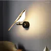 Wall Lamps Nordic Style Art Magpie Bird Bedroom Bedside Led Lamp Creative Parlor Background Decoration Sconce Lighting