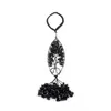 Pendentif Colliers Pierre Naturelle Forme d'Olive Voiture Suspendue 7 Chakra Vie de l'arbre Coloré Cristal Irrégulier Quartz Guérison Amulette Fengshui