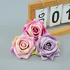 Flores decorativas 14 cores 8cm pintura de seda artificial rosa flor cabeças para buquê de parede de casamento garde festa decoração de casa chapéu diy