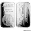 Andra konst och hantverk 100st/Lot American Precious Metals Exchange Ex 1 Oz Sier Bar No Magnetic FY5498 0206 Drop Delivery Home Garden DHWRV