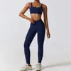 Active Sets Women's Crossover Wide Straps V-lock Waist Square Neckline Yoga Set Gym Quick-drying Breathable Stretch Running Sportswear