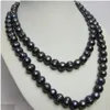 36 INCH RARE TAHITIAN 11-13MM SOUTH SEA BLACK PEARL NECKLACE 14K GOLD CLASP266h