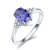 Solitaire Ring Tanzanite Gemstone Ring for Women Solid Sterling Sier Change Wedding Engagement Smycken Drop Delivery Jewelry Dhgarden OT80U