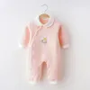 Pagliaccetti Pagliaccetto per bebè Pigiama per bambini 0-24M Born Girl Boy Abbigliamento Maniche lunghe Bottoni Tute per neonati Tute in cotone TZ688 231026