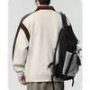 Herrtröjor mode polo långärmad hoodie med lapel sport lös vintage pullover topp